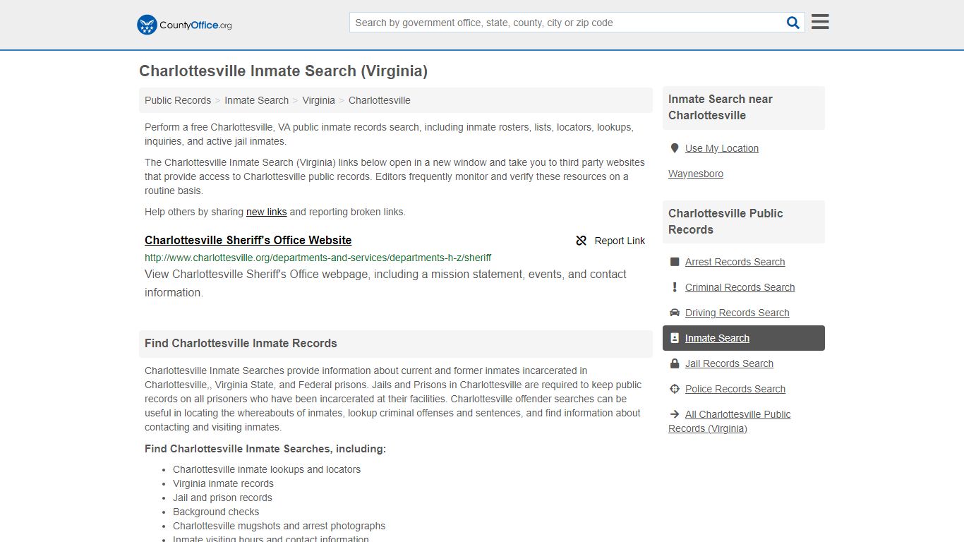 Inmate Search - Charlottesville, VA (Inmate Rosters & Locators)